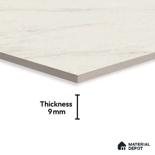 Marble Look Floor Tile TL 10375 SGH Roman Beige 6 ft x 4 ft Matte Finish Vitrified Tile - 9 mm | Suitable For living Room, Bedroom, Bathroom | Adhesive and Spacers Must be Used During Installation