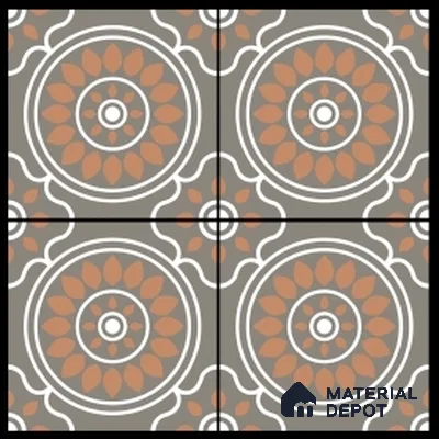 Parking Patterned Floor Tile TL 08203 DC-32 16 inch x 16 inch | Vitrified Anti Skid Matte Finish Heavy Duty Tile - 12 mm | Suitable For High Traffic Areas, Parking, Balcony | Pattern Alignment May Vary | 2-3 mm Spacer is Mandatory