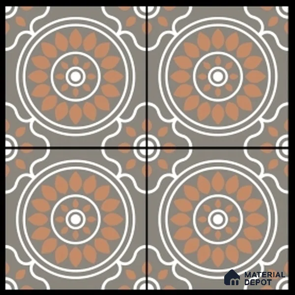 Parking Patterned Floor Tile TL 08203 DC-32 16 inch x 16 inch | Vitrified Anti Skid Matte Finish Heavy Duty Tile - 12 mm | Suitable For High Traffic Areas, Parking, Balcony | Pattern Alignment May Vary | 2-3 mm Spacer is Mandatory