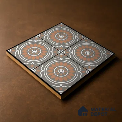 Parking Patterned Floor Tile TL 08203 DC-32 16 inch x 16 inch | Vitrified Anti Skid Matte Finish Heavy Duty Tile - 12 mm | Suitable For High Traffic Areas, Parking, Balcony | Pattern Alignment May Vary | 2-3 mm Spacer is Mandatory