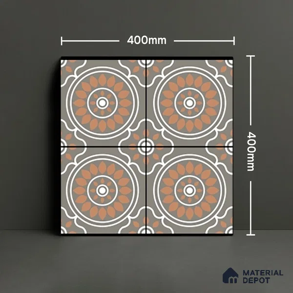 Parking Patterned Floor Tile TL 08203 DC-32 16 inch x 16 inch | Vitrified Anti Skid Matte Finish Heavy Duty Tile - 12 mm | Suitable For High Traffic Areas, Parking, Balcony | Pattern Alignment May Vary | 2-3 mm Spacer is Mandatory