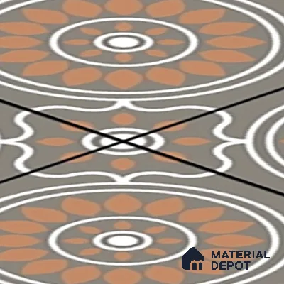 Parking Patterned Floor Tile TL 08203 DC-32 16 inch x 16 inch | Vitrified Anti Skid Matte Finish Heavy Duty Tile - 12 mm | Suitable For High Traffic Areas, Parking, Balcony | Pattern Alignment May Vary | 2-3 mm Spacer is Mandatory