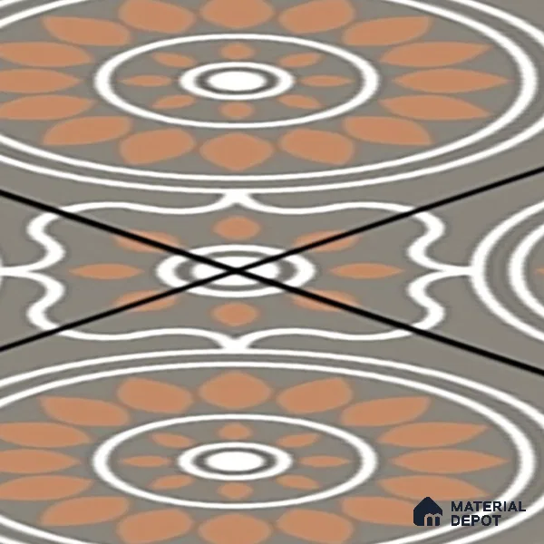 Parking Patterned Floor Tile TL 08203 DC-32 16 inch x 16 inch | Vitrified Anti Skid Matte Finish Heavy Duty Tile - 12 mm | Suitable For High Traffic Areas, Parking, Balcony | Pattern Alignment May Vary | 2-3 mm Spacer is Mandatory