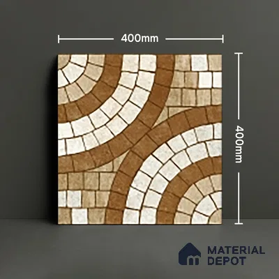 Parking Stone Floor Tile TL 08210 Solar 16 inch x 16 inch | Vitrified Anti Slip Matte Finish Heavy Duty Tile - 12 mm | Suitable For High Traffic Areas, Parking, Balcony | Pattern Alignment May Vary | 2-3 mm Spacer is Mandatory