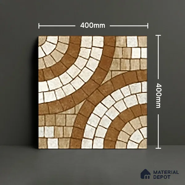 Parking Stone Floor Tile TL 08210 Solar 16 inch x 16 inch | Vitrified Anti Slip Matte Finish Heavy Duty Tile - 12 mm | Suitable For High Traffic Areas, Parking, Balcony | Pattern Alignment May Vary | 2-3 mm Spacer is Mandatory