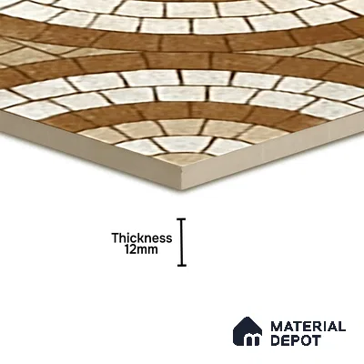 Parking Stone Floor Tile TL 08210 Solar 16 inch x 16 inch | Vitrified Anti Slip Matte Finish Heavy Duty Tile - 12 mm | Suitable For High Traffic Areas, Parking, Balcony | Pattern Alignment May Vary | 2-3 mm Spacer is Mandatory