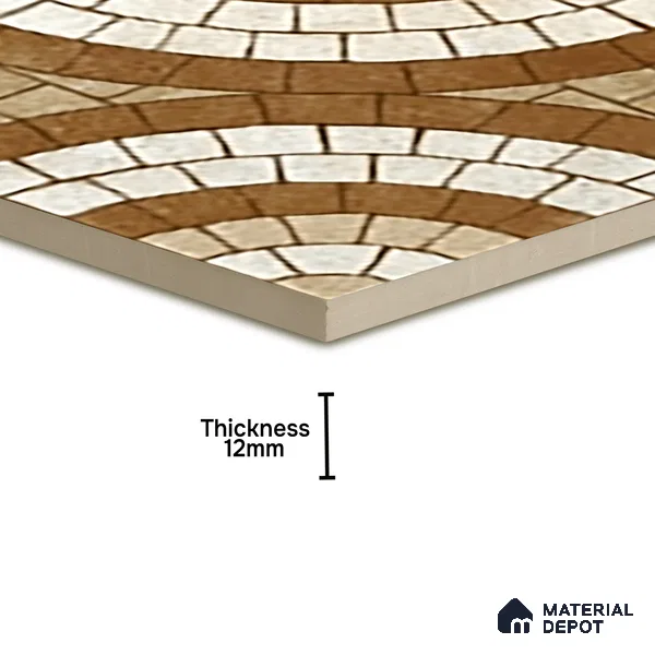 Parking Stone Floor Tile TL 08210 Solar 16 inch x 16 inch | Vitrified Anti Slip Matte Finish Heavy Duty Tile - 12 mm | Suitable For High Traffic Areas, Parking, Balcony | Pattern Alignment May Vary | 2-3 mm Spacer is Mandatory