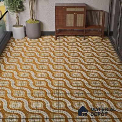 Parking Stone Floor Tile TL 08210 Solar 16 inch x 16 inch | Vitrified Anti Slip Matte Finish Heavy Duty Tile - 12 mm | Suitable For High Traffic Areas, Parking, Balcony | Pattern Alignment May Vary | 2-3 mm Spacer is Mandatory