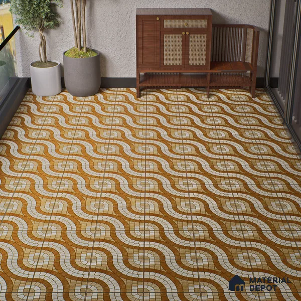 Parking Stone Floor Tile TL 08210 Solar 16 inch x 16 inch | Vitrified Anti Slip Matte Finish Heavy Duty Tile - 12 mm | Suitable For High Traffic Areas, Parking, Balcony | Pattern Alignment May Vary | 2-3 mm Spacer is Mandatory