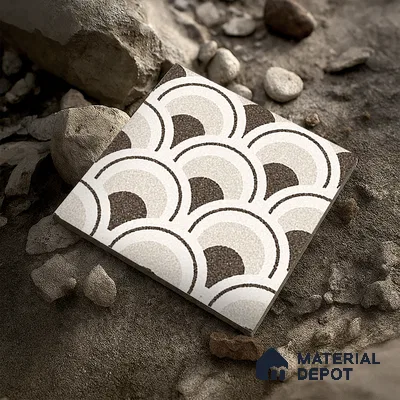 Parking Patterned Floor Tile TL 08201 B DC-30 16 inch x 16 inch | Vitrified Anti Skid Matte Finish Heavy Duty Tile - 12 mm | Suitable For High Traffic Areas, Parking, Balcony | Pattern Alignment May Vary | 2-3 mm Spacer is Mandatory