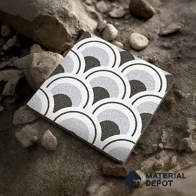 Parking Patterned Floor Tile TL 08201 DC-29 16 inch x 16 inch | Vitrified Anti Skid Matte Finish Heavy Duty Tile - 12 mm | Suitable For High Traffic Areas, Parking, Balcony | Pattern Alignment May Vary | 2-3 mm Spacer is Mandatory