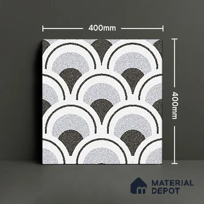 Parking Patterned Floor Tile TL 08201 DC-29 16 inch x 16 inch | Vitrified Anti Skid Matte Finish Heavy Duty Tile - 12 mm | Suitable For High Traffic Areas, Parking, Balcony | Pattern Alignment May Vary | 2-3 mm Spacer is Mandatory