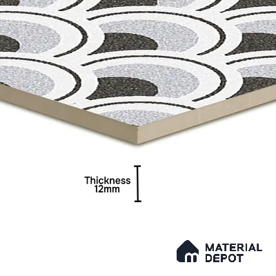 Parking Patterned Floor Tile TL 08201 DC-29 16 inch x 16 inch | Vitrified Anti Skid Matte Finish Heavy Duty Tile - 12 mm | Suitable For High Traffic Areas, Parking, Balcony | Pattern Alignment May Vary | 2-3 mm Spacer is Mandatory