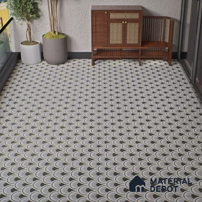 Parking Patterned Floor Tile TL 08201 DC-29 16 inch x 16 inch | Vitrified Anti Skid Matte Finish Heavy Duty Tile - 12 mm | Suitable For High Traffic Areas, Parking, Balcony | Pattern Alignment May Vary | 2-3 mm Spacer is Mandatory
