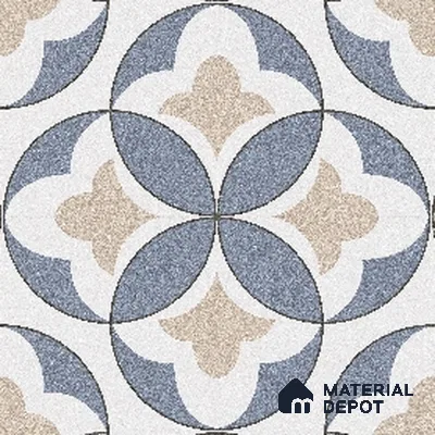 Parking Moroccan Floor Tile TL 08195 DC-1 16 inch x 16 inch | Vitrified Anti Skid Matte Finish Heavy Duty Tile - 12 mm | Suitable For High Traffic Areas, Parking, Balcony | Pattern Alignment May Vary | 2-3 mm Spacer is Mandatory