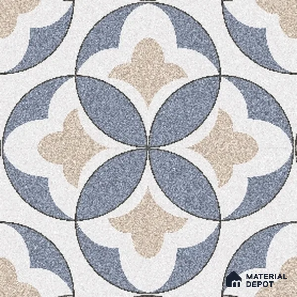 Parking Moroccan Floor Tile TL 08195 DC-1 16 inch x 16 inch | Vitrified Anti Skid Matte Finish Heavy Duty Tile - 12 mm | Suitable For High Traffic Areas, Parking, Balcony | Pattern Alignment May Vary | 2-3 mm Spacer is Mandatory