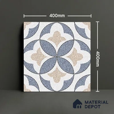 Parking Moroccan Floor Tile TL 08195 DC-1 16 inch x 16 inch | Vitrified Anti Skid Matte Finish Heavy Duty Tile - 12 mm | Suitable For High Traffic Areas, Parking, Balcony | Pattern Alignment May Vary | 2-3 mm Spacer is Mandatory