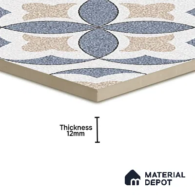 Parking Moroccan Floor Tile TL 08195 DC-1 16 inch x 16 inch | Vitrified Anti Skid Matte Finish Heavy Duty Tile - 12 mm | Suitable For High Traffic Areas, Parking, Balcony | Pattern Alignment May Vary | 2-3 mm Spacer is Mandatory