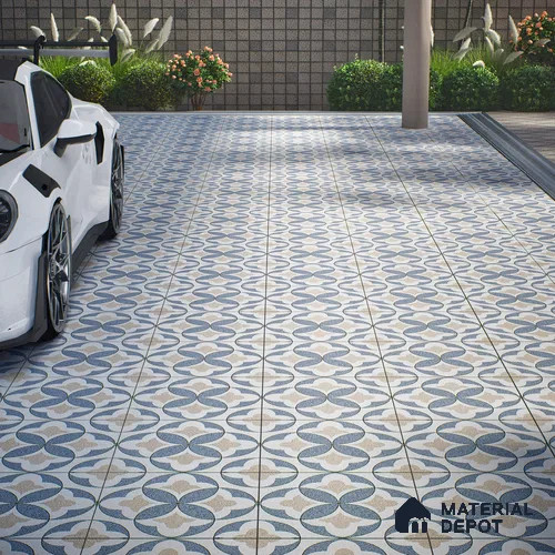 Parking Moroccan Floor Tile TL 08195 DC-1 16 inch x 16 inch | Vitrified Anti Skid Matte Finish Heavy Duty Tile - 12 mm | Suitable For High Traffic Areas, Parking, Bathroom | Pattern Alignment May Vary | 2-3 mm Spacer is Mandatory