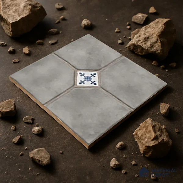 Parking Stone Floor Tile TL 08192 B Castle Gris 16 inch x 16 inch | Vitrified Anti Skid Matte Finish Heavy Duty Tile - 12 mm | Suitable For High Traffic Areas, Parking, Balcony | Pattern Alignment May Vary | 2-3 mm Spacer is Mandatory