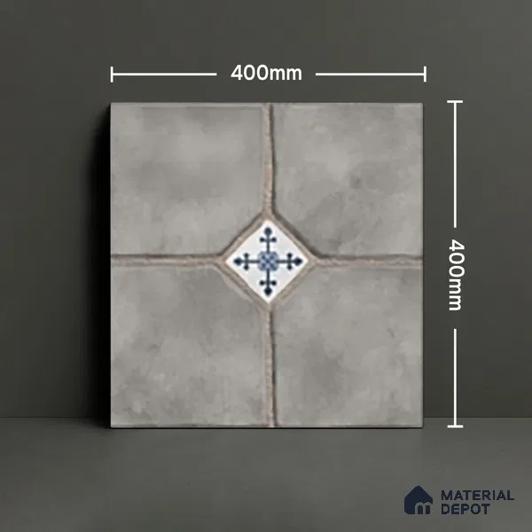Parking Stone Floor Tile TL 08192 B Castle Gris 16 inch x 16 inch | Vitrified Anti Skid Matte Finish Heavy Duty Tile - 12 mm | Suitable For High Traffic Areas, Parking, Balcony | Pattern Alignment May Vary | 2-3 mm Spacer is Mandatory