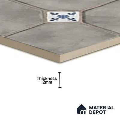 Parking Stone Floor Tile TL 08192 B Castle Gris 16 inch x 16 inch | Vitrified Anti Skid Matte Finish Heavy Duty Tile - 12 mm | Suitable For High Traffic Areas, Parking, Balcony | Pattern Alignment May Vary | 2-3 mm Spacer is Mandatory