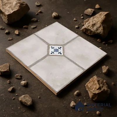 Parking Stone Floor Tile TL 08192 C Castle Ice 16 inch x 16 inch | Vitrified Anti Skid Matte Finish Heavy Duty Tile - 12 mm | Suitable For High Traffic Areas, Parking, Balcony | Pattern Alignment May Vary | 2-3 mm Spacer is Mandatory (Sample)