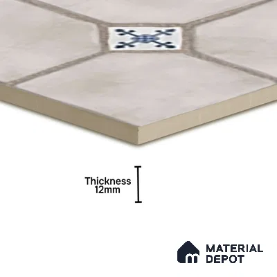 Parking Stone Floor Tile TL 08192 C Castle Ice 16 inch x 16 inch | Vitrified Anti Skid Matte Finish Heavy Duty Tile - 12 mm | Suitable For High Traffic Areas, Parking, Balcony | Pattern Alignment May Vary | 2-3 mm Spacer is Mandatory (Sample)