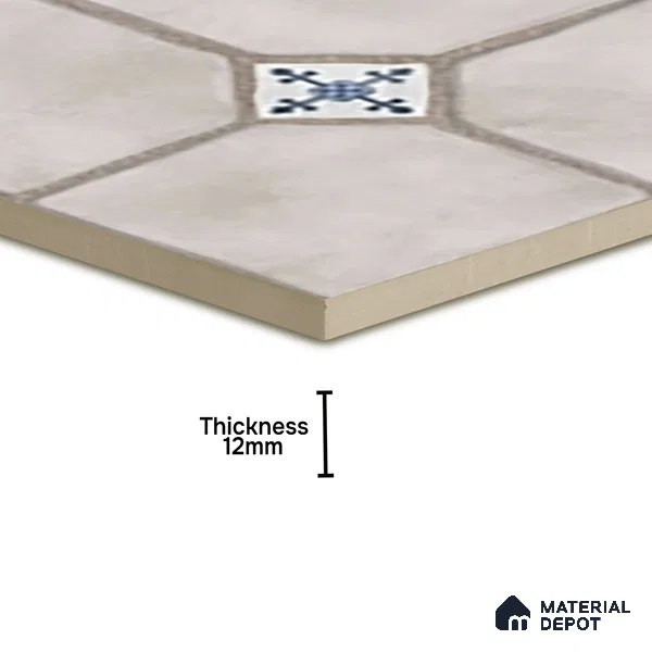 Parking Stone Floor Tile TL 08192 C Castle Ice 16 inch x 16 inch | Vitrified Anti Skid Matte Finish Heavy Duty Tile - 12 mm | Suitable For High Traffic Areas, Parking, Balcony | Pattern Alignment May Vary | 2-3 mm Spacer is Mandatory (Sample)