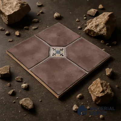 Parking Stone Floor Tile TL 08192 D Castle Moka 16 inch x 16 inch | Vitrified Anti Skid Matte Finish Heavy Duty Tile - 12 mm | Suitable For High Traffic Areas, Parking, Balcony | Pattern Alignment May Vary | 2-3 mm Spacer is Mandatory