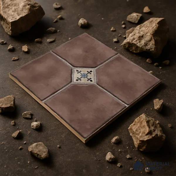 Parking Stone Floor Tile TL 08192 D Castle Moka 16 inch x 16 inch | Vitrified Anti Skid Matte Finish Heavy Duty Tile - 12 mm | Suitable For High Traffic Areas, Parking, Balcony | Pattern Alignment May Vary | 2-3 mm Spacer is Mandatory