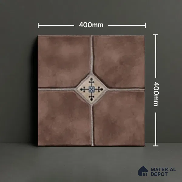 Parking Stone Floor Tile TL 08192 D Castle Moka 16 inch x 16 inch | Vitrified Anti Skid Matte Finish Heavy Duty Tile - 12 mm | Suitable For High Traffic Areas, Parking, Balcony | Pattern Alignment May Vary | 2-3 mm Spacer is Mandatory