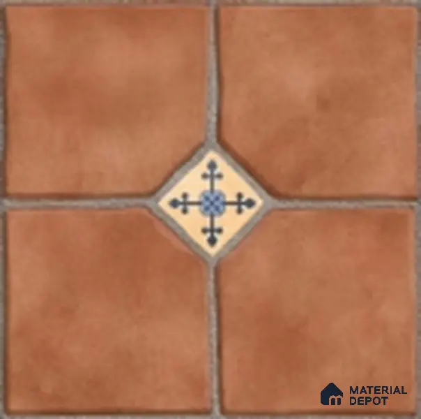 Parking Stone Floor Tile TL 08192 Castle Cotto 16 inch x 16 inch | Vitrified Anti Skid Matte Finish Heavy Duty Tile - 12 mm | Suitable For High Traffic Areas, Parking, Balcony | Pattern Alignment May Vary | 2-3 mm Spacer is Mandatory