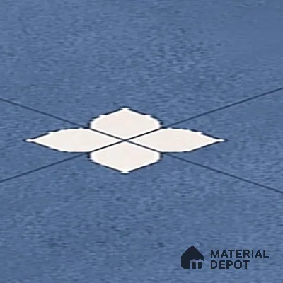 Parking Moroccan Floor Tile TL 08205 B Bloom Azul 16 inch x 16 inch | Vitrified Anti Slip Matte Finish Heavy Duty Tile - 12 mm | Suitable For Bathroom, Parking, Balcony | Pattern Alignment May Vary | 2-3 mm Spacer is Mandatory