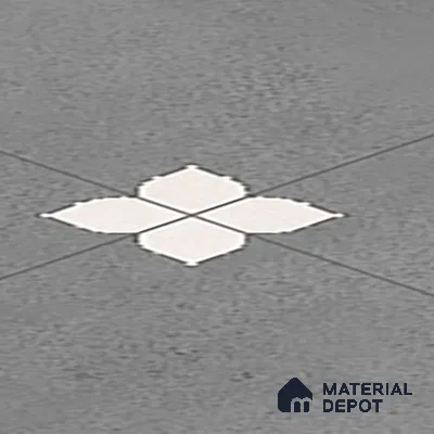 Parking Moroccan Floor Tile TL 08205 D Bloom Gris 16 inch x 16 inch | Vitrified Anti Slip Matte Finish Heavy Duty Tile - 12 mm | Suitable For Bathroom, Parking, Balcony | Pattern Alignment May Vary | 2-3 mm Spacer is Mandatory