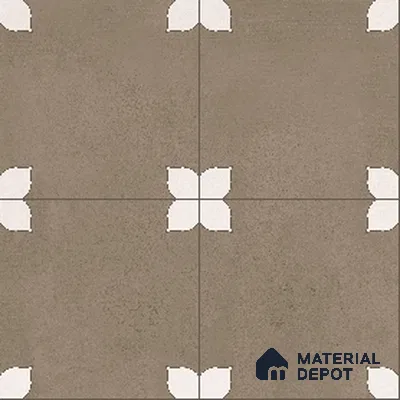 Parking Moroccan Floor Tile TL 08205 E Bloom Verde 16 inch x 16 inch | Vitrified Anti Slip Matte Finish Heavy Duty Tile - 12 mm | Suitable For Bathroom, Parking, Balcony | Pattern Alignment May Vary | 2-3 mm Spacer is Mandatory