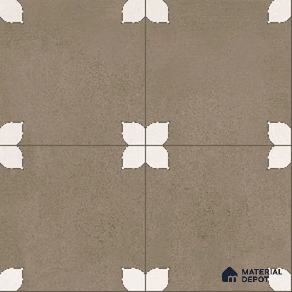 Parking Moroccan Floor Tile TL 08205 E Bloom Verde 16 inch x 16 inch | Vitrified Anti Slip Matte Finish Heavy Duty Tile - 12 mm | Suitable For Bathroom, Parking, Balcony | Pattern Alignment May Vary | 2-3 mm Spacer is Mandatory