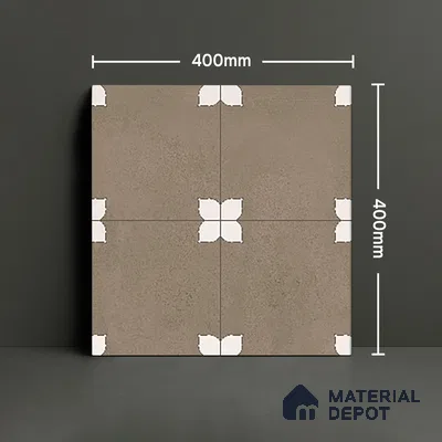 Parking Moroccan Floor Tile TL 08205 E Bloom Verde 16 inch x 16 inch | Vitrified Anti Slip Matte Finish Heavy Duty Tile - 12 mm | Suitable For Bathroom, Parking, Balcony | Pattern Alignment May Vary | 2-3 mm Spacer is Mandatory