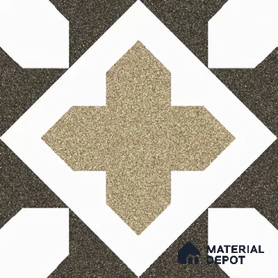 Parking Patterned Floor Tile TL 08196 DC-16 16 inch x 16 inch | Vitrified Anti Skid Matte Finish Heavy Duty Tile - 12 mm | Suitable For High Traffic Areas, Parking, Bathroom | Pattern Alignment May Vary | 2-3 mm Spacer is Mandatory