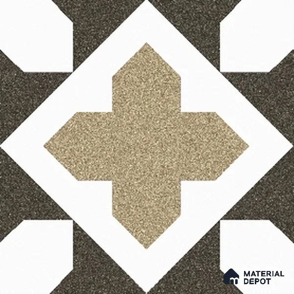 Parking Patterned Floor Tile TL 08196 DC-16 16 inch x 16 inch | Vitrified Anti Skid Matte Finish Heavy Duty Tile - 12 mm | Suitable For High Traffic Areas, Parking, Bathroom | Pattern Alignment May Vary | 2-3 mm Spacer is Mandatory