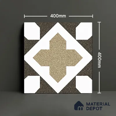 Parking Patterned Floor Tile TL 08196 DC-16 16 inch x 16 inch | Vitrified Anti Skid Matte Finish Heavy Duty Tile - 12 mm | Suitable For High Traffic Areas, Parking, Bathroom | Pattern Alignment May Vary | 2-3 mm Spacer is Mandatory