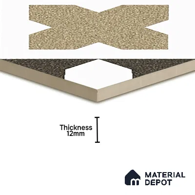 Parking Patterned Floor Tile TL 08196 DC-16 16 inch x 16 inch | Vitrified Anti Skid Matte Finish Heavy Duty Tile - 12 mm | Suitable For High Traffic Areas, Parking, Bathroom | Pattern Alignment May Vary | 2-3 mm Spacer is Mandatory