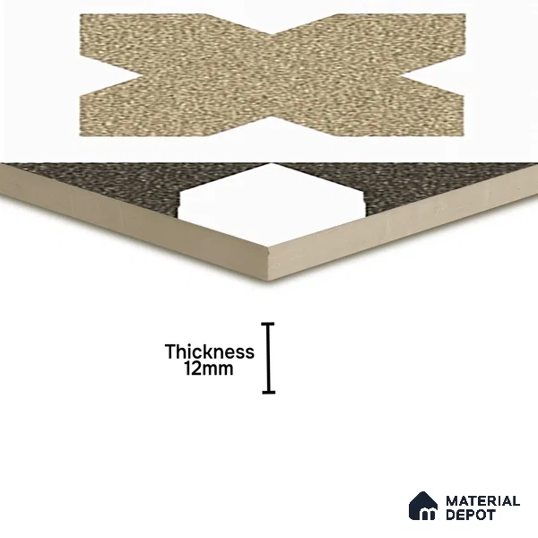 Parking Patterned Floor Tile TL 08196 DC-16 16 inch x 16 inch | Vitrified Anti Skid Matte Finish Heavy Duty Tile - 12 mm | Suitable For High Traffic Areas, Parking, Bathroom | Pattern Alignment May Vary | 2-3 mm Spacer is Mandatory