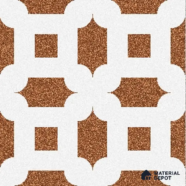 Parking Patterned Floor Tile TL 08198 DC-24 16 inch x 16 inch | Vitrified Anti Skid Matte Finish Heavy Duty Tile - 12 mm | Suitable For High Traffic Areas, Parking, Balcony | Pattern Alignment May Vary | 2-3 mm Spacer is Mandatory