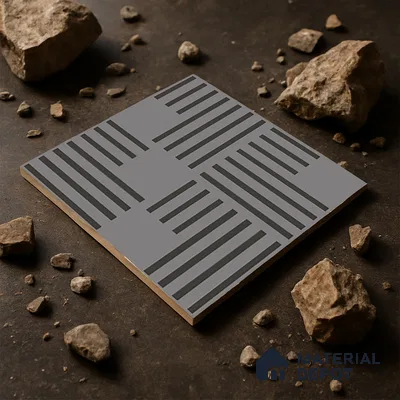 Parking Patterned Floor Tile TL 08200 B DC-28 16 inch x 16 inch | Vitrified Anti Skid Matte Finish Heavy Duty Tile - 12 mm | Suitable For High Traffic Areas, Parking, Balcony | Pattern Alignment May Vary | 2-3 mm Spacer is Mandatory