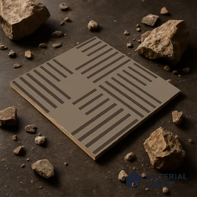 Parking Patterned Floor Tile TL 08200 DC-27 16 inch x 16 inch | Vitrified Anti Skid Matte Finish Heavy Duty Tile - 12 mm | Suitable For High Traffic Areas, Parking, Bathroom | Pattern Alignment May Vary | 2-3 mm Spacer is Mandatory