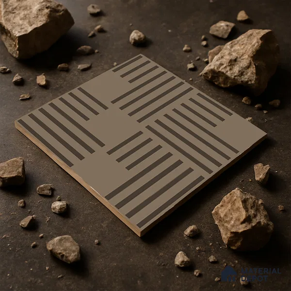 Parking Patterned Floor Tile TL 08200 DC-27 16 inch x 16 inch | Vitrified Anti Skid Matte Finish Heavy Duty Tile - 12 mm | Suitable For High Traffic Areas, Parking, Bathroom | Pattern Alignment May Vary | 2-3 mm Spacer is Mandatory
