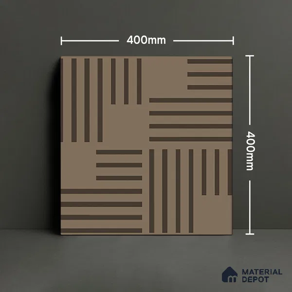 Parking Patterned Floor Tile TL 08200 DC-27 16 inch x 16 inch | Vitrified Anti Skid Matte Finish Heavy Duty Tile - 12 mm | Suitable For High Traffic Areas, Parking, Bathroom | Pattern Alignment May Vary | 2-3 mm Spacer is Mandatory