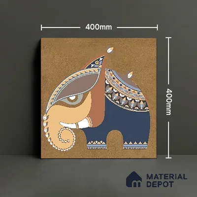 Parking Patterned Floor Tile TL 08206 B Kottai Cafe Decor 16 inch x 16 inch | Vitrified Anti Slip Matte Finish Heavy Duty Tile - 12 mm | Suitable For High Traffic Areas, Parking, Balcony | Pattern Alignment May Vary | 2-3 mm Spacer is Mandatory