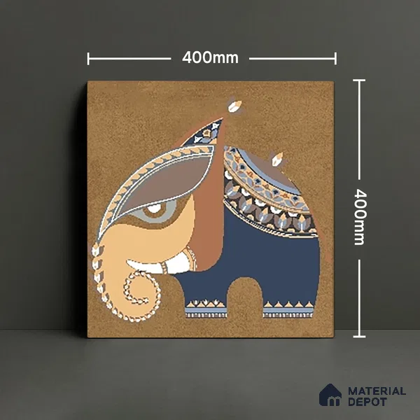 Parking Patterned Floor Tile TL 08206 B Kottai Cafe Decor 16 inch x 16 inch | Vitrified Anti Slip Matte Finish Heavy Duty Tile - 12 mm | Suitable For High Traffic Areas, Parking, Balcony | Pattern Alignment May Vary | 2-3 mm Spacer is Mandatory